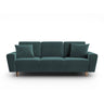 Kyoto 3-Sitzer Sofa mit Schlaffunktion und Stauraum, aus Samt in Petrol (Riviera 87), 235x100x88 cm von Cosmopolitan Design – Bild 1