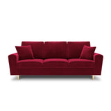Kyoto 3-Sitzer Sofa mit Schlaffunktion und Stauraum, aus Samt in Rot (Riviera 61), 235x100x88 cm von Cosmopolitan Design – Bild 3