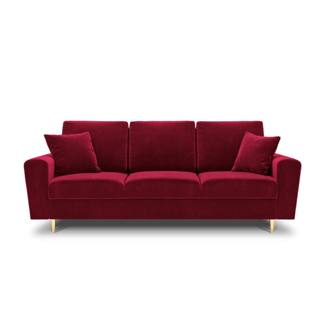 Kyoto 3-Sitzer Sofa mit Schlaffunktion und Stauraum, aus Samt in Rot (Riviera 61), 235x100x88 cm von Cosmopolitan Design – Bild 3