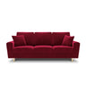 Kyoto 3-Sitzer Sofa mit Schlaffunktion und Stauraum, aus Samt in Rot (Riviera 61), 235x100x88 cm von Cosmopolitan Design – Bild 3