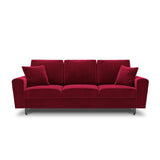 Kyoto 3-Sitzer Sofa mit Schlaffunktion und Stauraum, aus Samt in Rot (Riviera 61), 235x100x88 cm von Cosmopolitan Design – Bild 3