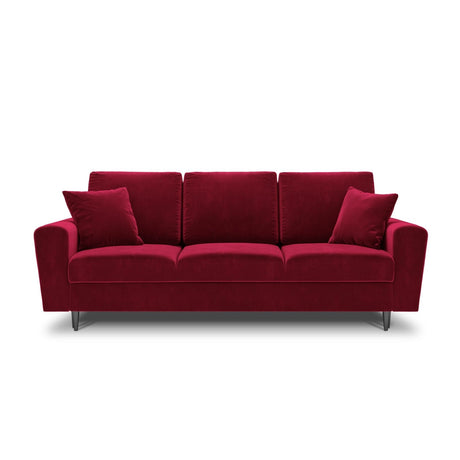 Kyoto 3-Sitzer Sofa mit Schlaffunktion und Stauraum, aus Samt in Rot (Riviera 61), 235x100x88 cm von Cosmopolitan Design – Bild 3