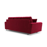 Kyoto 3-Sitzer Sofa mit Schlaffunktion und Stauraum, aus Samt in Rot (Riviera 61), 235x100x88 cm von Cosmopolitan Design – Bild 4