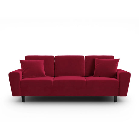 Kyoto 3-Sitzer Sofa mit Schlaffunktion und Stauraum, aus Samt in Rot (Riviera 61), 235x100x88 cm von Cosmopolitan Design – Bild 1