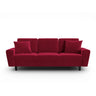 Kyoto 3-Sitzer Sofa mit Schlaffunktion und Stauraum, aus Samt in Rot (Riviera 61), 235x100x88 cm von Cosmopolitan Design – Bild 1