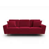 Kyoto 3-Sitzer Sofa mit Schlaffunktion und Stauraum, aus Samt in Rot (Riviera 61), 235x100x88 cm von Cosmopolitan Design – Bild 1