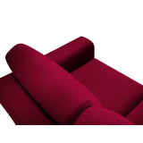 Kyoto 3-Sitzer Sofa mit Schlaffunktion und Stauraum, aus Samt in Rot (Riviera 61), 235x100x88 cm von Cosmopolitan Design – Bild 6