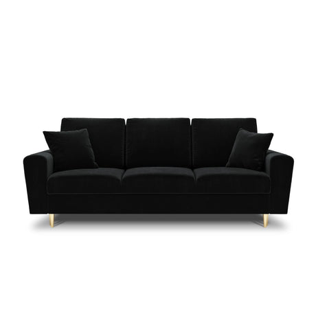Kyoto 3-Sitzer Sofa mit Schlaffunktion und Stauraum, aus Samt in Schwarz (Riviera 100), 235x100x88 cm von Cosmopolitan Design – Bild 3