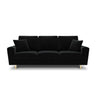 Kyoto 3-Sitzer Sofa mit Schlaffunktion und Stauraum, aus Samt in Schwarz (Riviera 100), 235x100x88 cm von Cosmopolitan Design – Bild 3