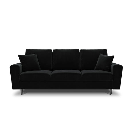 Kyoto 3-Sitzer Sofa mit Schlaffunktion und Stauraum, aus Samt in Schwarz (Riviera 100), 235x100x88 cm von Cosmopolitan Design – Bild 3