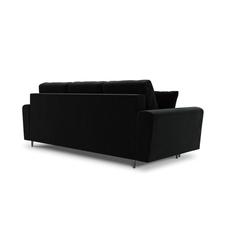 Kyoto 3-Sitzer Sofa mit Schlaffunktion und Stauraum, aus Samt in Schwarz (Riviera 100), 235x100x88 cm von Cosmopolitan Design – Bild 4