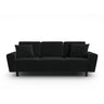 Kyoto 3-Sitzer Sofa mit Schlaffunktion und Stauraum, aus Samt in Schwarz (Riviera 100), 235x100x88 cm von Cosmopolitan Design – Bild 1