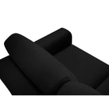 Kyoto 3-Sitzer Sofa mit Schlaffunktion und Stauraum, aus Samt in Schwarz (Riviera 100), 235x100x88 cm von Cosmopolitan Design – Bild 6