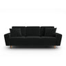 Kyoto 3-Sitzer Sofa mit Schlaffunktion und Stauraum, aus Samt in Schwarz (Riviera 100), 235x100x88 cm von Cosmopolitan Design – Bild 1
