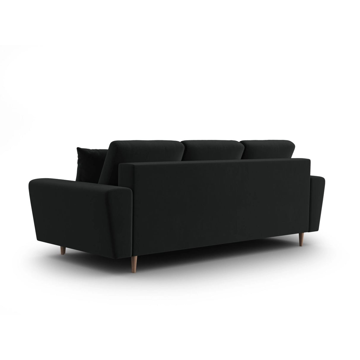 Kyoto 3-Sitzer Sofa mit Schlaffunktion und Stauraum, aus Samt in Schwarz (Riviera 100), 235x100x88 cm von Cosmopolitan Design – Bild 4