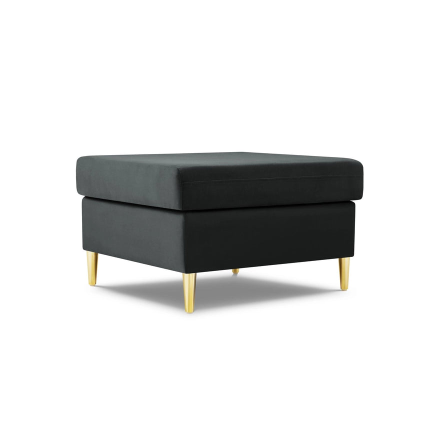 Kyoto Pouf aus Samt in Dunkelgrau (Riviera 95), 70x70x45 cm von Cosmopolitan Design – Bild 1
