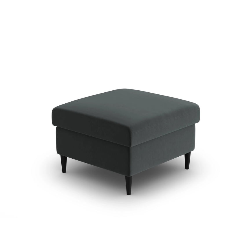 Kyoto Pouf aus Samt in Dunkelgrau (Riviera 95), 70x70x45 cm von Cosmopolitan Design – Bild 4