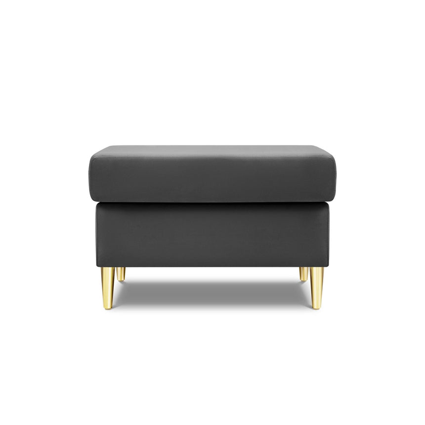 Kyoto Pouf aus Samt in Hellgrau (Riviera 91), 70x70x45 cm von Cosmopolitan Design – Bild 3
