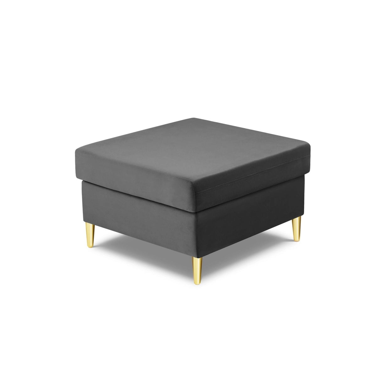 Kyoto Pouf aus Samt in Hellgrau (Riviera 91), 70x70x45 cm von Cosmopolitan Design – Bild 4