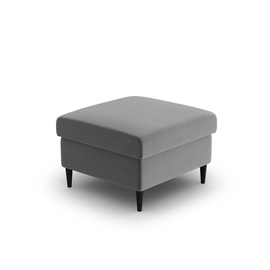 Kyoto Pouf aus Samt in Hellgrau (Riviera 91), 70x70x45 cm von Cosmopolitan Design – Bild 4