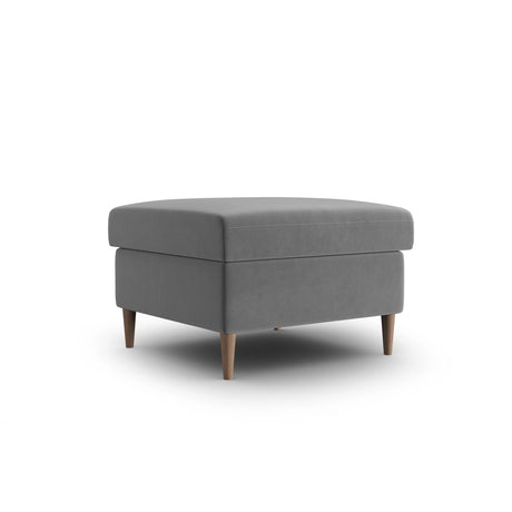 Kyoto Pouf aus Samt in Hellgrau (Riviera 91), 70x70x45 cm von Cosmopolitan Design – Bild 3