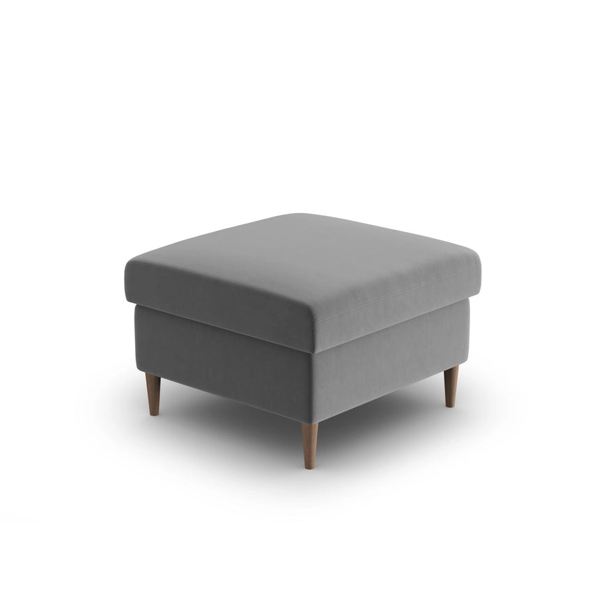 Kyoto Pouf aus Samt in Hellgrau (Riviera 91), 70x70x45 cm von Cosmopolitan Design – Bild 4