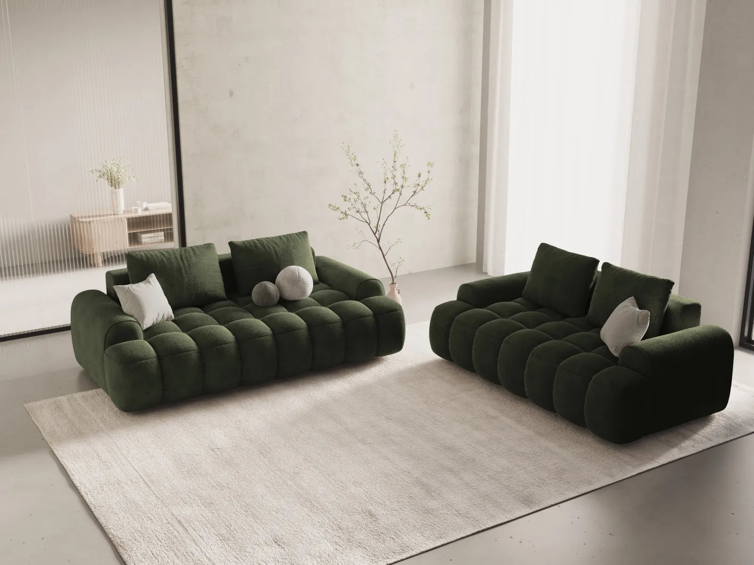 Linz 2-Sitzer Sofa aus Samt in Grün (Vogue 11), 175x100 cm von Cosmopolitan Design – Bild 2