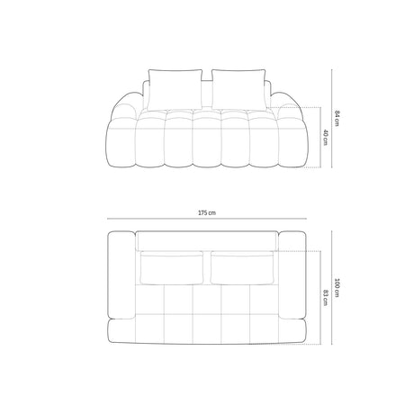 Linz 2-Sitzer Sofa aus Samt in Grün (Vogue 11), 175x100 cm von Cosmopolitan Design – Bild 3