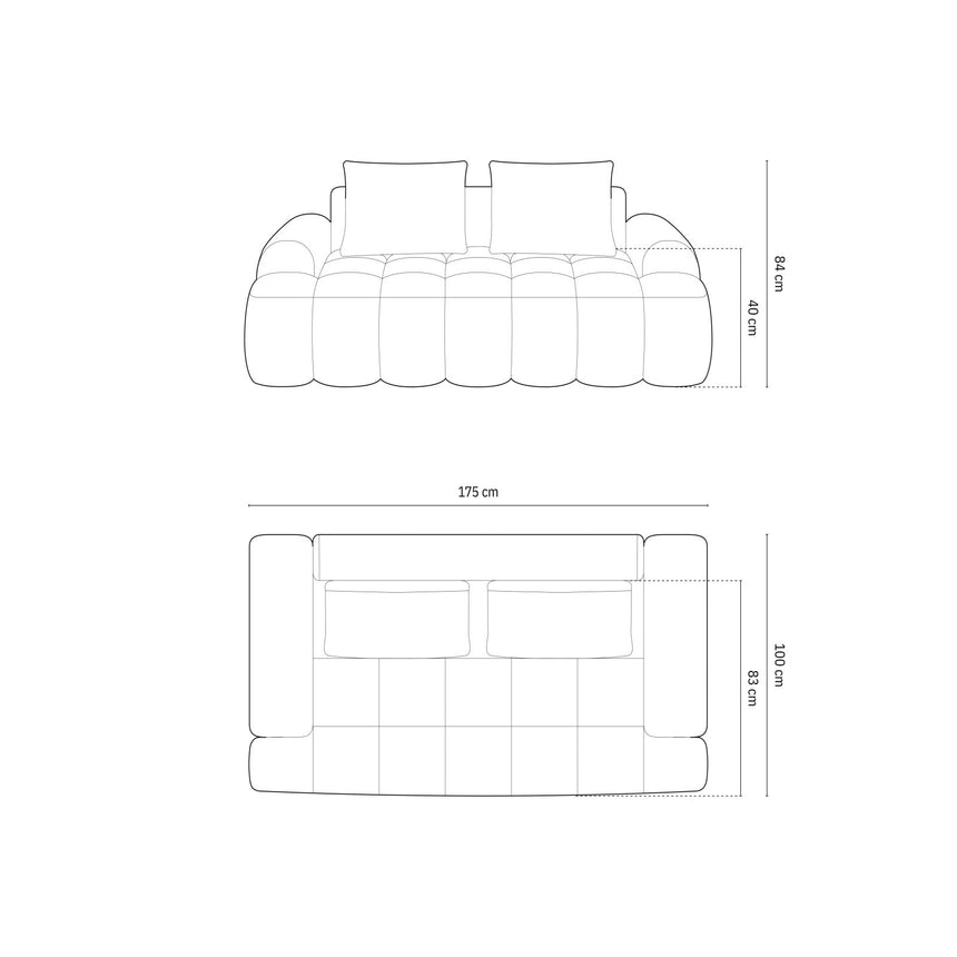 Linz 2-Sitzer Sofa aus Samt in Tiefes Petrol (Vogue 13), 175x100 cm von Cosmopolitan Design – Bild 3