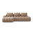 Linz 3-Sitzer Ecksofa mit Schlaffunktion, Linke Seite, aus Samt in Dunkelbeige (Vogue 3), 275x142 cm von Cosmopolitan Design – Bild 1