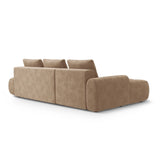 Linz 3-Sitzer Ecksofa mit Schlaffunktion, Linke Seite, aus Samt in Dunkelbeige (Vogue 3), 275x142 cm von Cosmopolitan Design – Bild 7