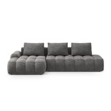 Linz 3-Sitzer Ecksofa mit Schlaffunktion, Linke Seite, aus Samt in Grau (Vogue 15), 275x142 cm von Cosmopolitan Design – Bild 1