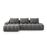 Linz 3-Sitzer Ecksofa mit Schlaffunktion, Linke Seite, aus Samt in Grau (Vogue 15), 275x142 cm von Cosmopolitan Design – Bild 1