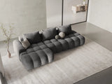 Linz 3-Sitzer Ecksofa mit Schlaffunktion, Linke Seite, aus Samt in Grau (Vogue 15), 275x142 cm von Cosmopolitan Design – Bild 2