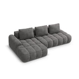 Linz 3-Sitzer Ecksofa mit Schlaffunktion, Linke Seite, aus Samt in Grau (Vogue 15), 275x142 cm von Cosmopolitan Design – Bild 5