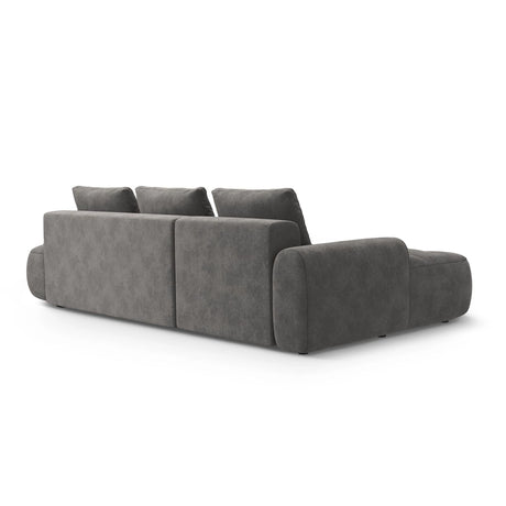 Linz 3-Sitzer Ecksofa mit Schlaffunktion, Linke Seite, aus Samt in Grau (Vogue 15), 275x142 cm von Cosmopolitan Design – Bild 7