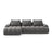 Linz 3-Sitzer Ecksofa mit Schlaffunktion, Linke Seite, aus Samt in Grau (Vogue 15), 275x142 cm von Cosmopolitan Design – Bild 1