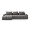 Linz 3-Sitzer Ecksofa mit Schlaffunktion, Linke Seite, aus Samt in Grau (Vogue 15), 275x142 cm von Cosmopolitan Design – Bild 1