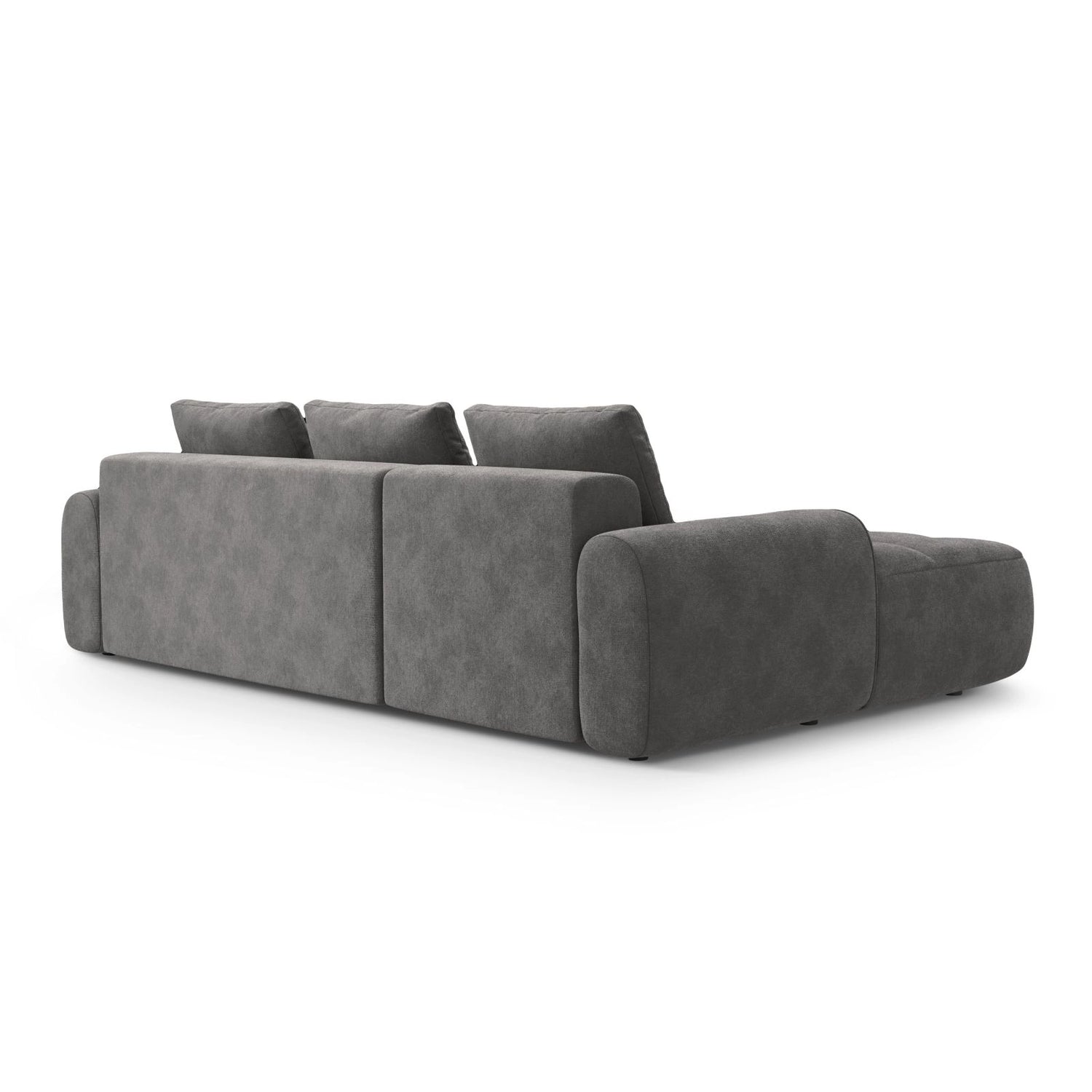Linz 3-Sitzer Ecksofa mit Schlaffunktion, Linke Seite, aus Samt in Grau (Vogue 15), 275x142 cm von Cosmopolitan Design – Bild 7