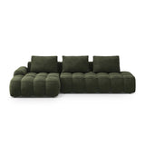 Linz 3-Sitzer Ecksofa mit Schlaffunktion, Linke Seite, aus Samt in Grün (Vogue 11), 275x142 cm von Cosmopolitan Design – Bild 1