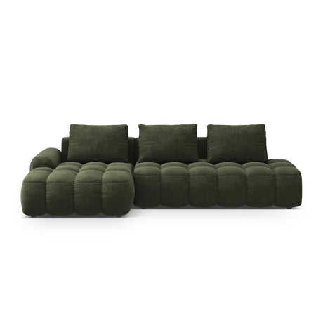 Linz 3-Sitzer Ecksofa mit Schlaffunktion, Linke Seite, aus Samt in Grün (Vogue 11), 275x142 cm von Cosmopolitan Design – Bild 1