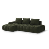 Linz 3-Sitzer Ecksofa mit Schlaffunktion, Linke Seite, aus Samt in Grün (Vogue 11), 275x142 cm von Cosmopolitan Design – Bild 4
