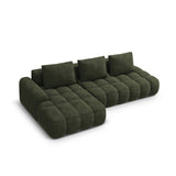Linz 3-Sitzer Ecksofa mit Schlaffunktion, Linke Seite, aus Samt in Grün (Vogue 11), 275x142 cm von Cosmopolitan Design – Bild 5