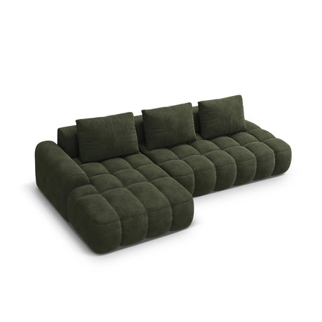 Linz 3-Sitzer Ecksofa mit Schlaffunktion, Linke Seite, aus Samt in Grün (Vogue 11), 275x142 cm von Cosmopolitan Design – Bild 5