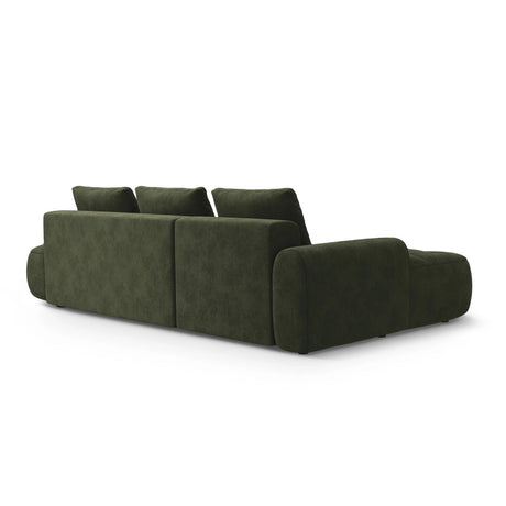 Linz 3-Sitzer Ecksofa mit Schlaffunktion, Linke Seite, aus Samt in Grün (Vogue 11), 275x142 cm von Cosmopolitan Design – Bild 7