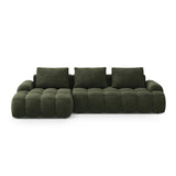 Linz 3-Sitzer Ecksofa mit Schlaffunktion, Linke Seite, aus Samt in Grün (Vogue 11), 275x142 cm von Cosmopolitan Design – Bild 1
