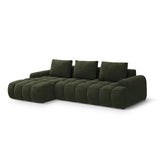 Linz 3-Sitzer Ecksofa mit Schlaffunktion, Linke Seite, aus Samt in Grün (Vogue 11), 275x142 cm von Cosmopolitan Design – Bild 4