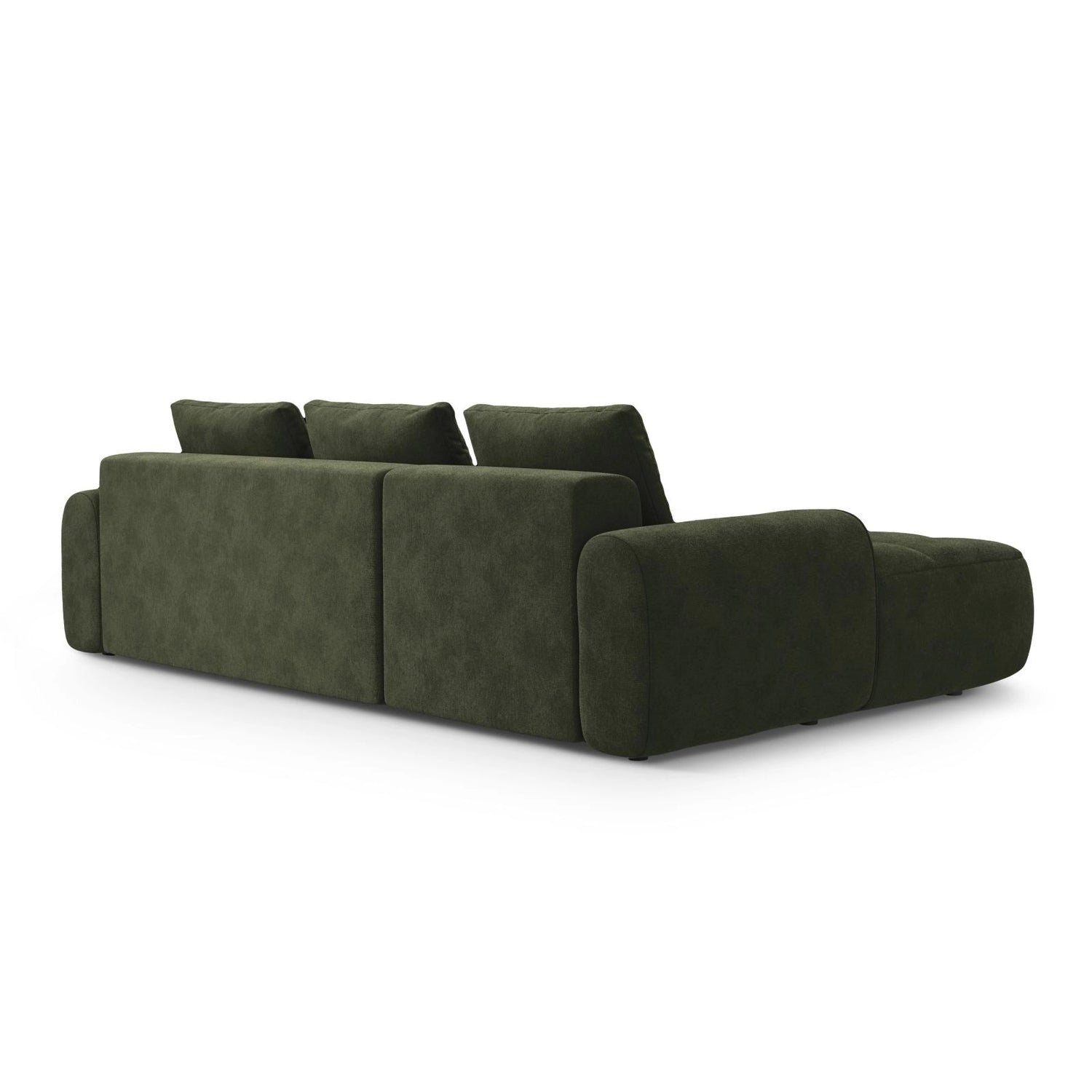 Linz 3-Sitzer Ecksofa mit Schlaffunktion, Linke Seite, aus Samt in Grün (Vogue 11), 275x142 cm von Cosmopolitan Design – Bild 7