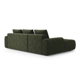 Linz 3-Sitzer Ecksofa mit Schlaffunktion, Linke Seite, aus Samt in Grün (Vogue 11), 275x142 cm von Cosmopolitan Design – Bild 7