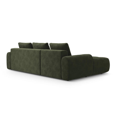 Linz 3-Sitzer Ecksofa mit Schlaffunktion, Linke Seite, aus Samt in Grün (Vogue 11), 275x142 cm von Cosmopolitan Design – Bild 7